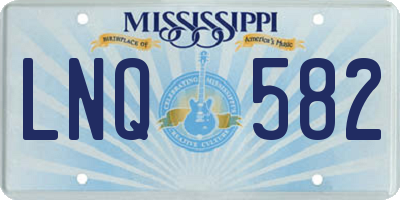 MS license plate LNQ582