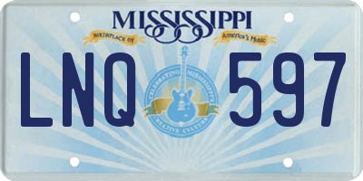 MS license plate LNQ597