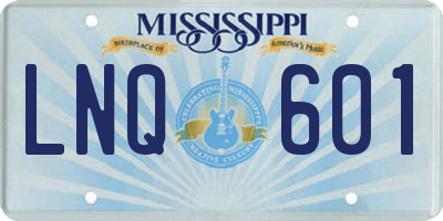 MS license plate LNQ601