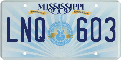 MS license plate LNQ603