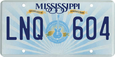 MS license plate LNQ604