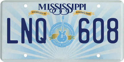 MS license plate LNQ608