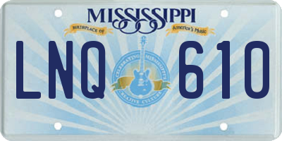 MS license plate LNQ610