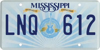 MS license plate LNQ612