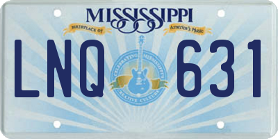 MS license plate LNQ631