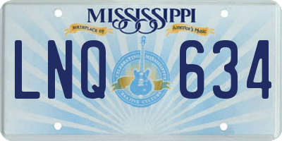 MS license plate LNQ634