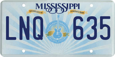 MS license plate LNQ635