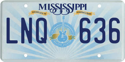 MS license plate LNQ636