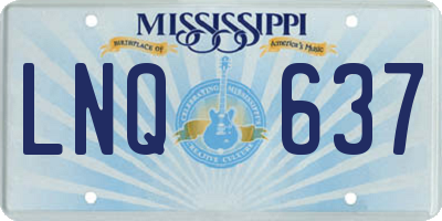 MS license plate LNQ637