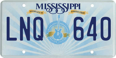 MS license plate LNQ640
