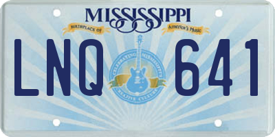 MS license plate LNQ641