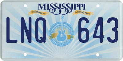 MS license plate LNQ643