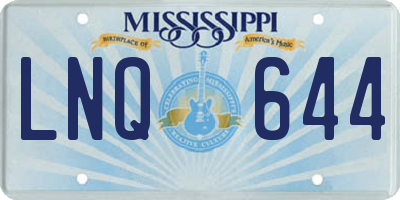 MS license plate LNQ644