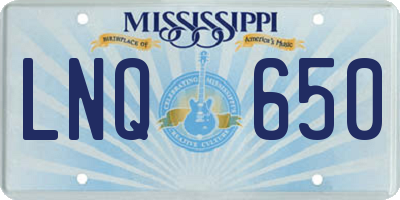 MS license plate LNQ650