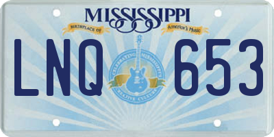 MS license plate LNQ653