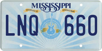 MS license plate LNQ660