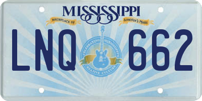 MS license plate LNQ662