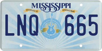 MS license plate LNQ665