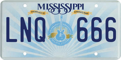 MS license plate LNQ666