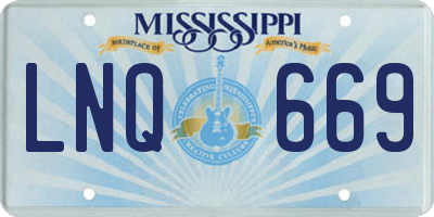 MS license plate LNQ669