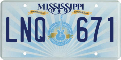MS license plate LNQ671