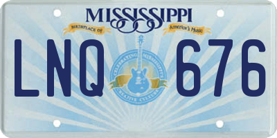 MS license plate LNQ676