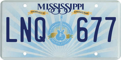 MS license plate LNQ677