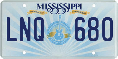MS license plate LNQ680