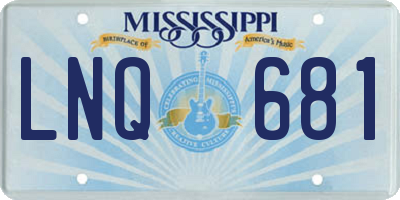 MS license plate LNQ681