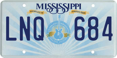 MS license plate LNQ684
