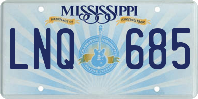 MS license plate LNQ685