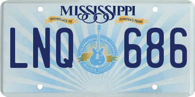 MS license plate LNQ686
