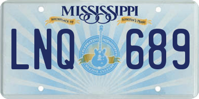 MS license plate LNQ689