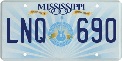 MS license plate LNQ690