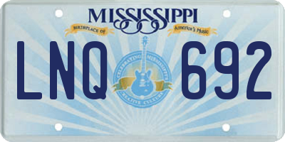 MS license plate LNQ692