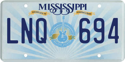 MS license plate LNQ694