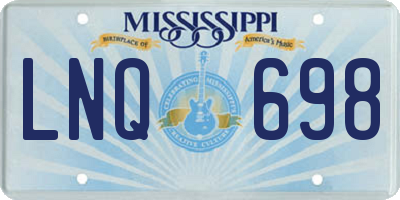 MS license plate LNQ698
