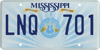 MS license plate LNQ701