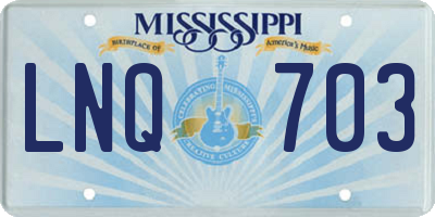 MS license plate LNQ703