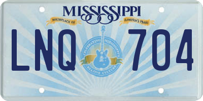 MS license plate LNQ704