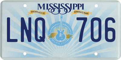 MS license plate LNQ706