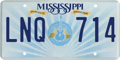 MS license plate LNQ714