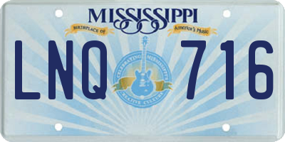 MS license plate LNQ716