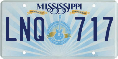 MS license plate LNQ717