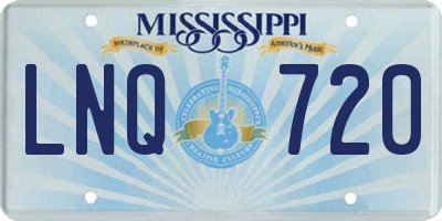 MS license plate LNQ720