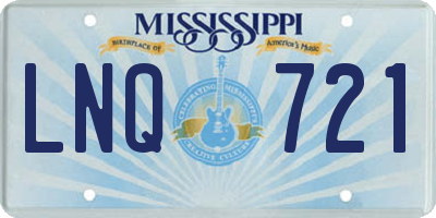 MS license plate LNQ721