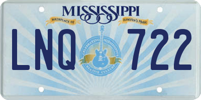 MS license plate LNQ722