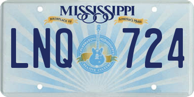 MS license plate LNQ724