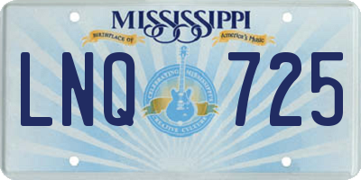 MS license plate LNQ725