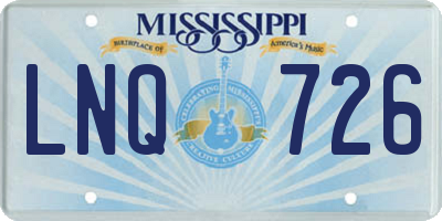 MS license plate LNQ726
